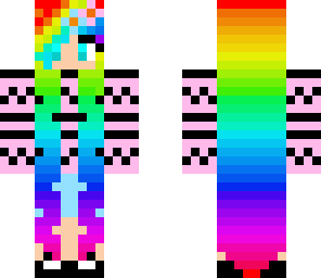 long rainbow haired spring girl