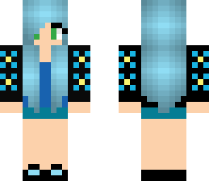 blue haired girl redited
