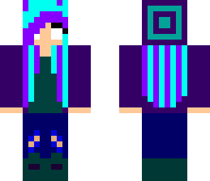 purple and blue girl