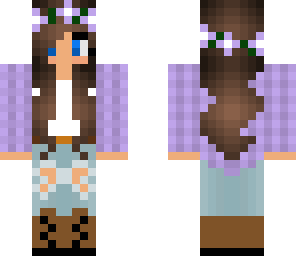 purple flower crrown girl