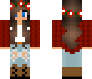 red flower crown girl