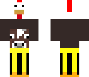 chicken in a cow t-shirt