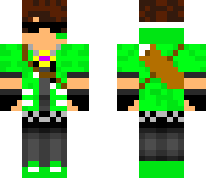 cool green teen w quiver and mic