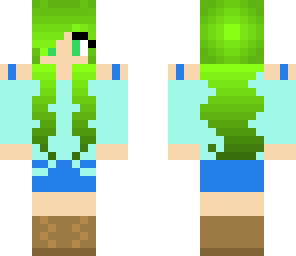 country girl with green hair