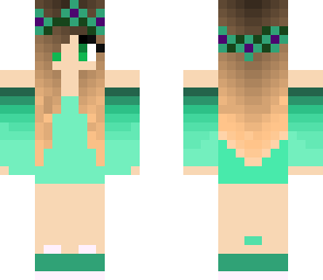 green girl pretty