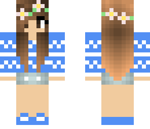 flower crown girl blue