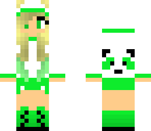 green panda girl