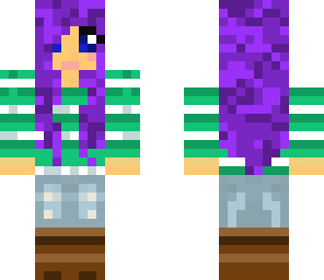 purple haired cute girl