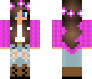 hot pink flower crown girl