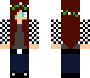 a cool girl with black flowers 