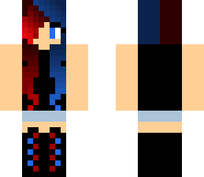 half blue half red