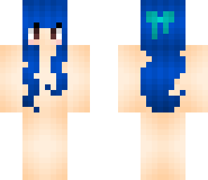 blue hair base with a bow