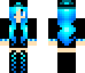 blue haried girl