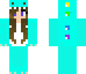 dino girl light blue costume