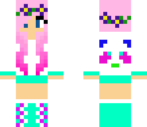 panda girl wearing flower crown number one
