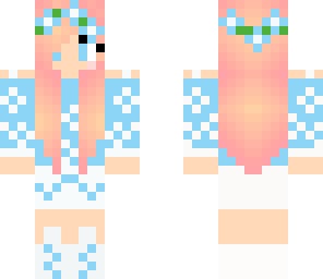 cute girl blue with white and pink hair