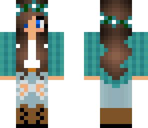 cyan flower crown girl