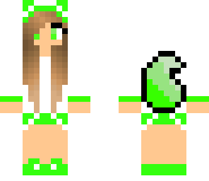 green kitty girl