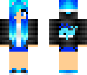 whale girl with blue pants and cat ears
