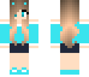 pretty blue cat girl