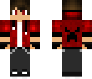 boy with red and black hoodie
