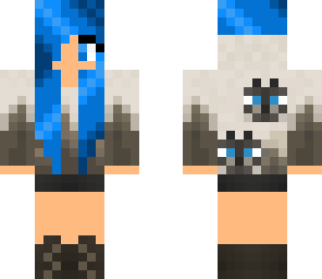 siamese cat girl blue hair