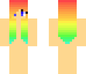 rainbow hair girl skin base