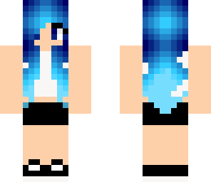 kawaii blue hair girl