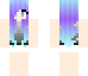 blue and purple haired girl