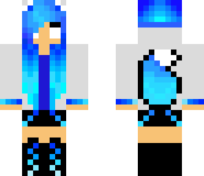 herobrine girl with blue hair 
