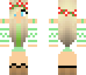 green sweater or spring girl