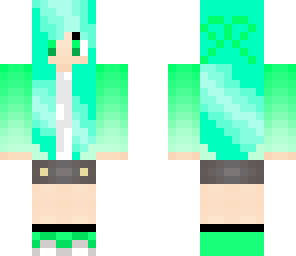 teal haired girl