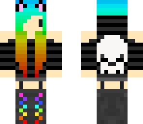 raindow goth cat girl