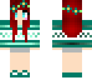 teal winter girl
