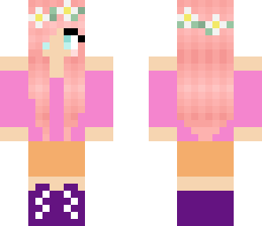 cute girl with pink hair