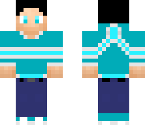 cyan shirted boy