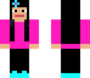 black haired girl with pink shirt