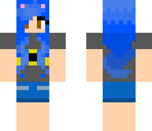 blue haired catgirl