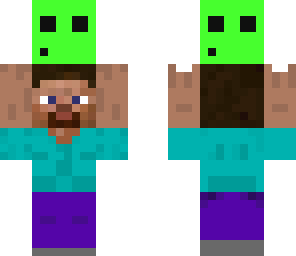 steve holding a slime