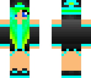 blue green gamer girl