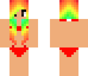rainbow hair girl in bikni