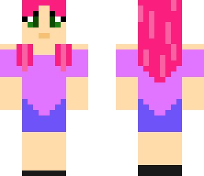 girl with pink hair and headphones