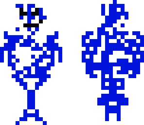 white and blue man