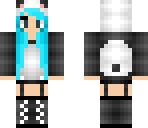 aqua blue panda girl