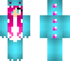 blue and pink dinosaur girl
