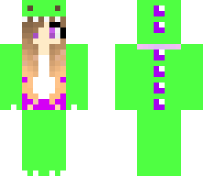green and purple dino girl