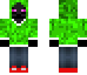 ender man in green hoodie