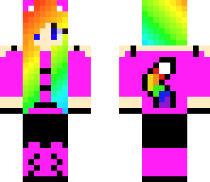 cool rainbow dj cat girl