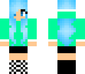 green girl blue hair