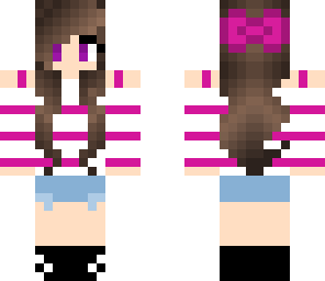 girl with fuchsia bow